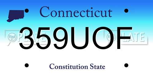 359UOF Connecticut License Plate