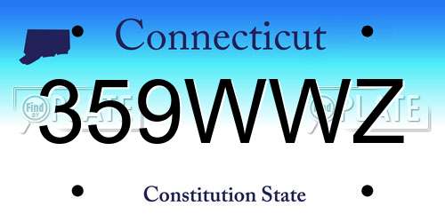 359WWZ Connecticut License Plate