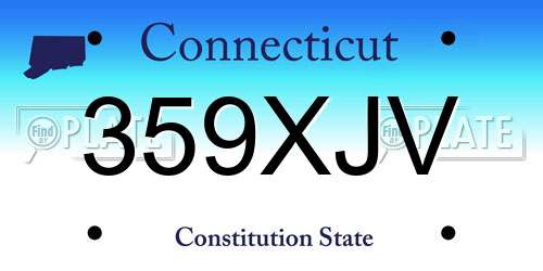 359XJV Connecticut License Plate
