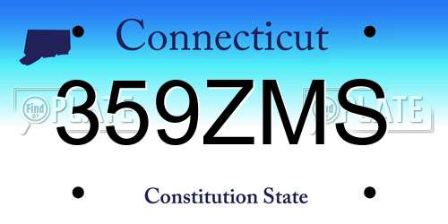 359ZMS Connecticut License Plate