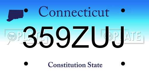 359ZUJ Connecticut License Plate