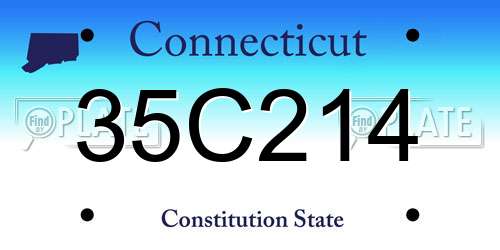 35C214 Connecticut License Plate