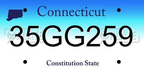 35GG259 Connecticut License Plate