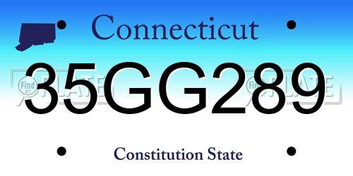35GG289 Connecticut License Plate