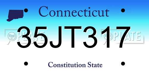 35JT317 Connecticut License Plate
