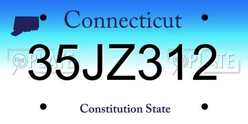 35JZ312 Connecticut License Plate