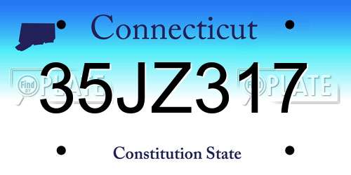35JZ317 Connecticut License Plate