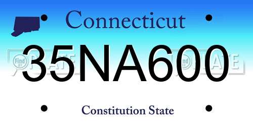 35NA600 Connecticut License Plate
