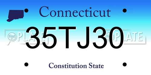35TJ30 Connecticut License Plate