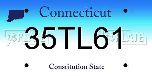 35TL61 Connecticut License Plate