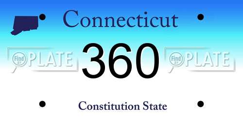 360 Connecticut License Plate