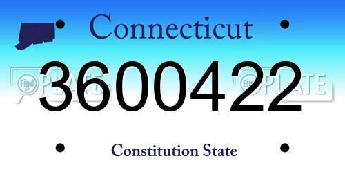 3600422 Connecticut License Plate