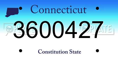 3600427 Connecticut License Plate