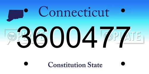 3600477 Connecticut License Plate