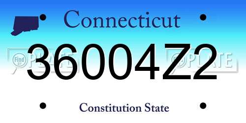 36004Z2 Connecticut License Plate