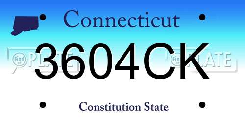 3604CK Connecticut License Plate