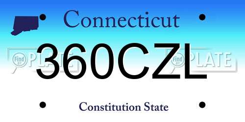 360CZL Connecticut License Plate