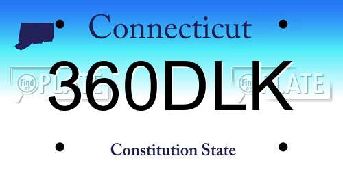 360DLK Connecticut License Plate