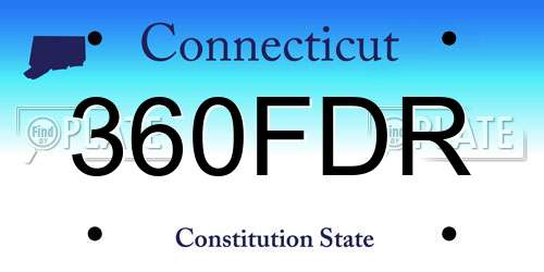 360FDR Connecticut License Plate