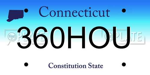 360HOU Connecticut License Plate
