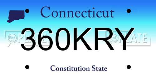 360KRY Connecticut License Plate