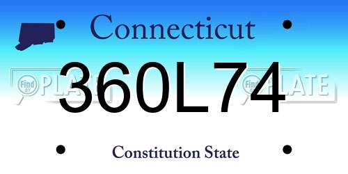 360L74 Connecticut License Plate