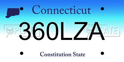 360LZA Connecticut License Plate