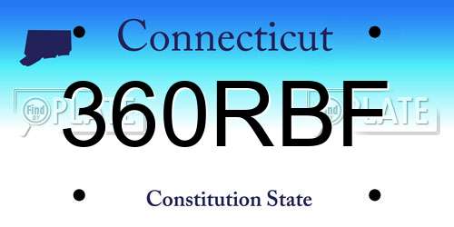 360RBF Connecticut License Plate