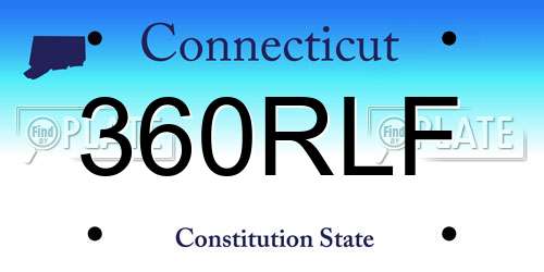 360RLF Connecticut License Plate
