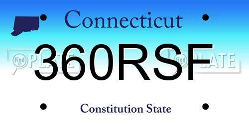 360RSF Connecticut License Plate