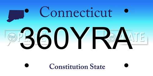 360YRA Connecticut License Plate