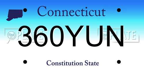 360YUN Connecticut License Plate
