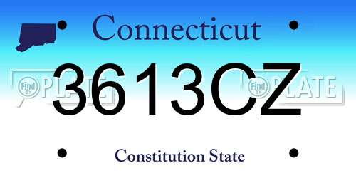 3613CZ Connecticut License Plate
