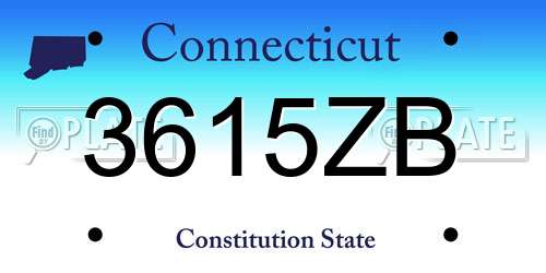 3615ZB Connecticut License Plate