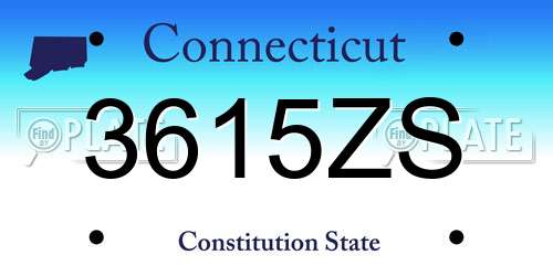 3615ZS Connecticut License Plate