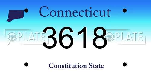 3618 Connecticut License Plate