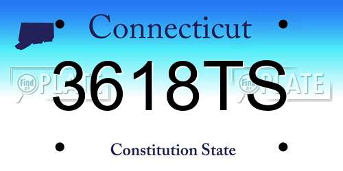 3618TS Connecticut License Plate