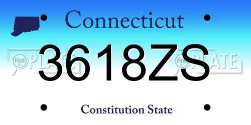 3618ZS Connecticut License Plate