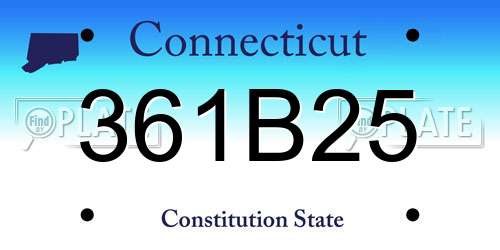 361B25 Connecticut License Plate