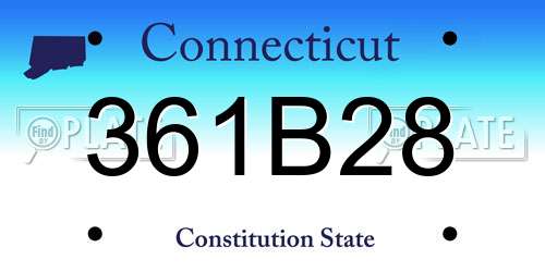 361B28 Connecticut License Plate
