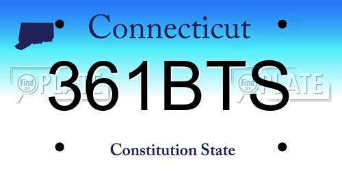 361BTS Connecticut License Plate