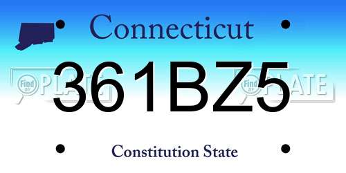 361BZ5 Connecticut License Plate