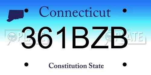 361BZB Connecticut License Plate