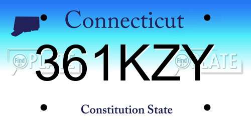 361KZY Connecticut License Plate