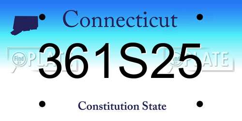 361S25 Connecticut License Plate