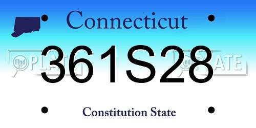 361S28 Connecticut License Plate