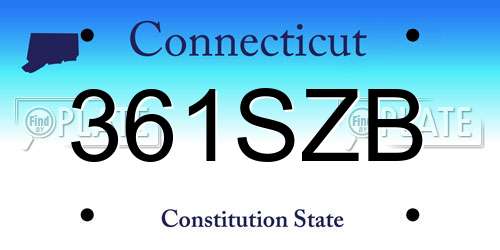 361SZB Connecticut License Plate