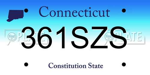 361SZS Connecticut License Plate