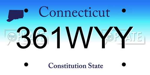 361WYY Connecticut License Plate