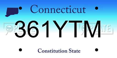 361YTM Connecticut License Plate